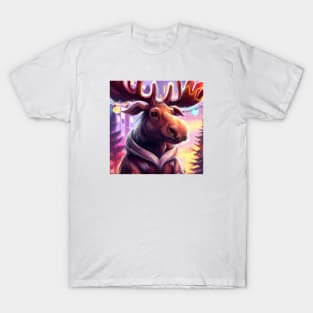 Cute Moose Drawing T-Shirt